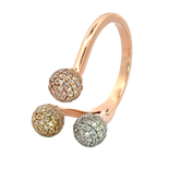 18k Three Tone and Diamond Fancy Ring in size 5.5 and total gold weight of 4.75g